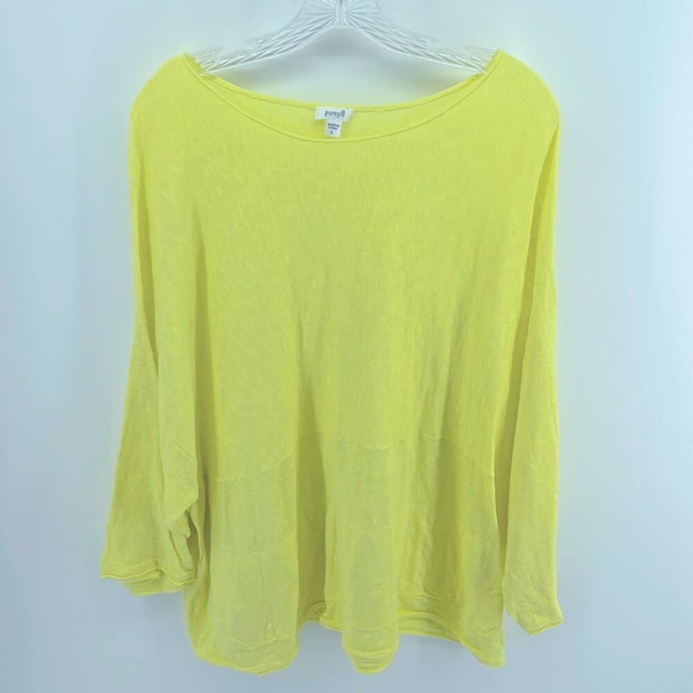 Pure Jill J. Jill 100% line wide neck drop shoulder long sleeve knit sweater L
